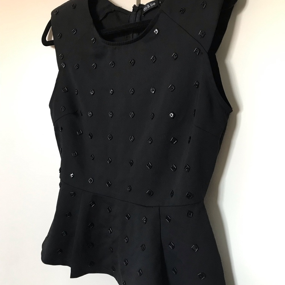 Peplum Top w/ Sequin square detailing